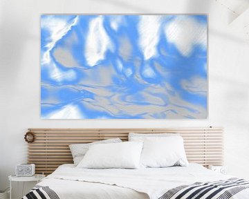 Abstract landschap in blauw grijs en wit