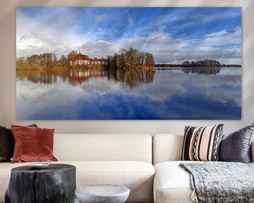 Panorama at the lake with reflection in the calm water by MPfoto71