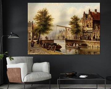 Daily Activities Along a Dutch Canal van Antonije Lazovic