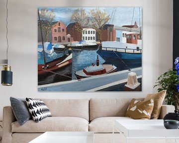 De Westhavenkade Vlaardingen van Antonie van Gelder Beeldend kunstenaar
