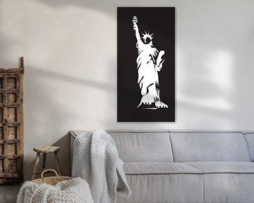 Freiheitsstatue Schwarz Weiß von Kirtah Designs