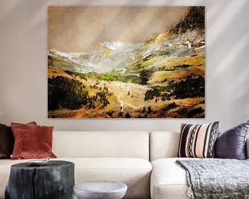 Zwitserland Wengen landschap schilderen #Zwitserland van JBJart Justyna Jaszke