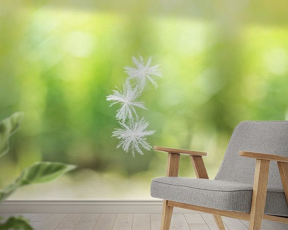 Voorbeeld van het werk in een kamer