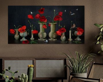 A still life of poppies. by Cindy Dominika