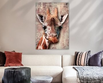 Portret van giraffe van Bert Hooijer