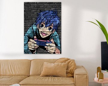 Manga spel blauw