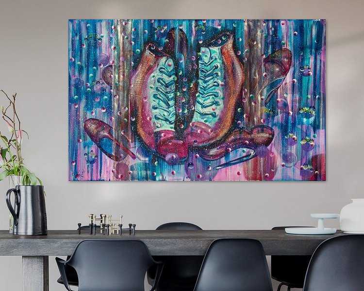 Voorbeeld van het werk in een kamer