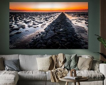 sunset on the tidal flats 1 by Jan Peter Nagel