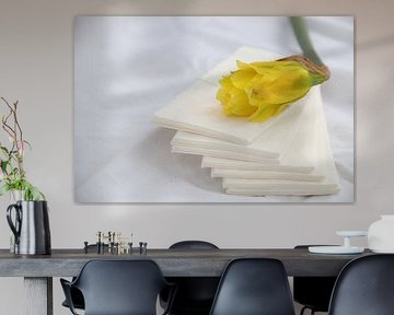 mourning depicted by narcissus on handkerchief