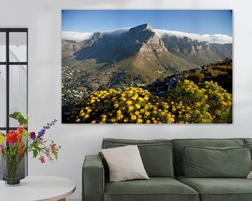 De Tafelberg in Kaapstad, Zuid-Afrika van Peter Schickert