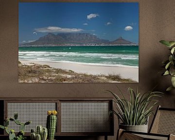 Blouberg strand met uitzicht op Kaapstad Zuid Afrika van Peter Schickert