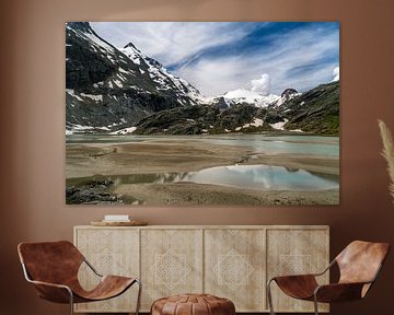 Gletsjermeer, Großglockner en gletsjer Pasterze , Oostenrijk van Peter Schickert