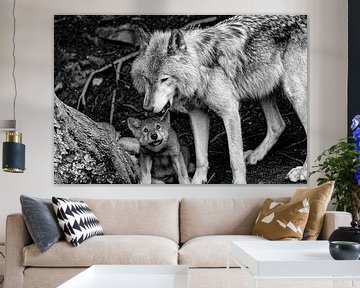 Wolf fin with baby by Truckpowerr