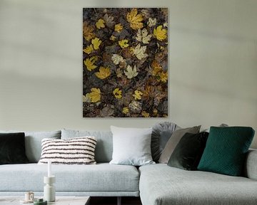 Autumn leaves oak forest by Sander Groenendijk