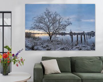 View over the Warnow to Rostock in winter by Rico Ködder