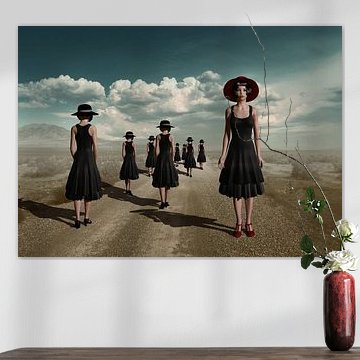 Girls in black dresses