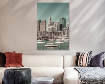 BOSTON Skyline North End & Financial District | urbaner Vintage-Stil von Melanie Viola