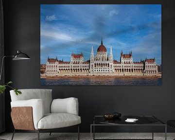 Budapest Parliament Front View on Danube by Andreea Eva Herczegh