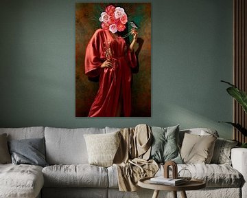 She loves her roses van Gisela - Art for you
