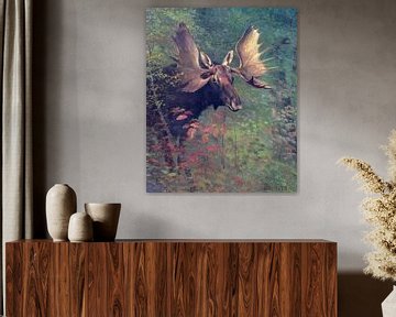 Albert Bierstadt, Studie van een eland van Atelier Liesjes