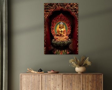 Fine art of a Chinese Buddha in a Chinese temple in Singapore by Jeroen Langeveld, MrLangeveldPhoto