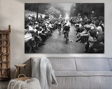 Tour de France Radfahrer und jubelnde Menge von Bridgeman Images