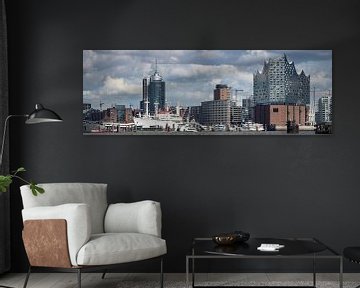 Panorama van de skyline van Hamburg van Jonas Weinitschke