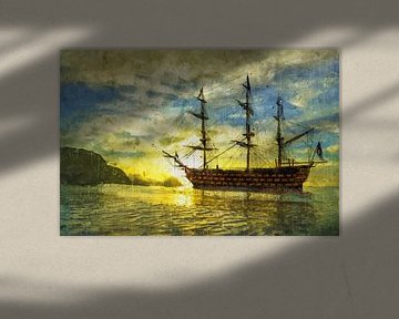 HMS Victory bei Sonnenuntergang
