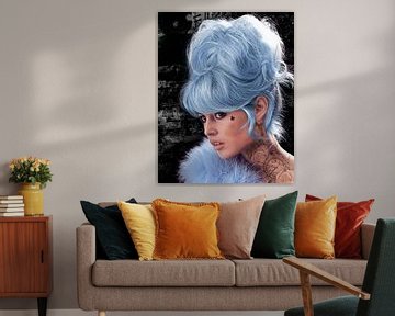 Brigitte Bardot Blau von Rene Ladenius Digital Art