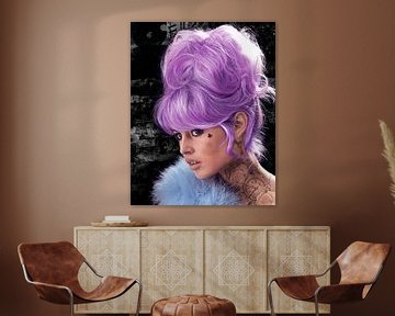 Brigitte Bardot Purple van Rene Ladenius Digital Art