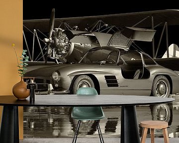 Mercedes 300 SL Flügeltürer 1964 in Schwarz und Weiß von Jan Keteleer