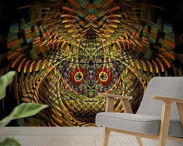 Fantasiehaftes Muster mit leuchtenden Augen