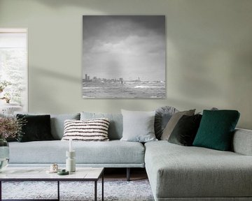 Blick über Scheveningen, schwarz-weiß von Yana | Photography Noordwijk
