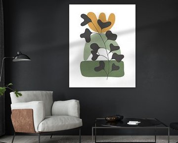 Paysage minimaliste avec une plante et un tas de formes sur Tanja Udelhofen