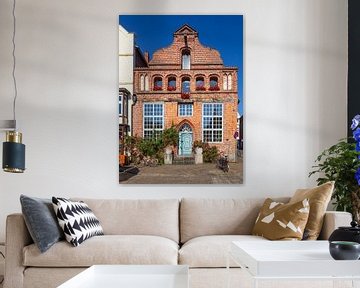 Historische Hausfassade  Am Stintmarkt, Altstadt, Lüneburg, Niedersachsen, Deutschland, Europa