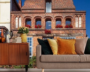 Historische Huisgevel Am Stintmarkt, Oude Stad, Lüneburg, Nedersaksen, Duitsland, Europa