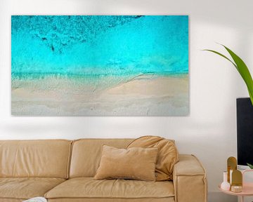 The tropical Caribbean Sea in Klein Curacao from above by Art Shop West