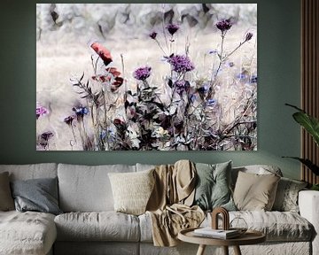 Wildblumenwiese Aquarellbild