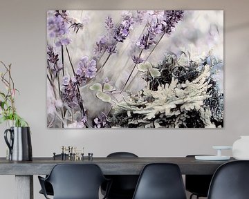 Lavendel klaver en spar aquarel van Patricia Piotrak