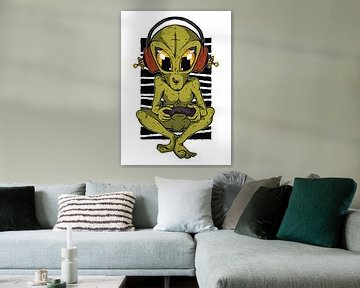 Computerspiel Alien | Geschenk und Jugendzimmer Wanddeko für Zocker von Millennial Prints