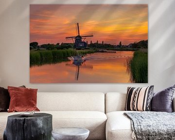 Broekdijkermolen at sunset by Richard Nell