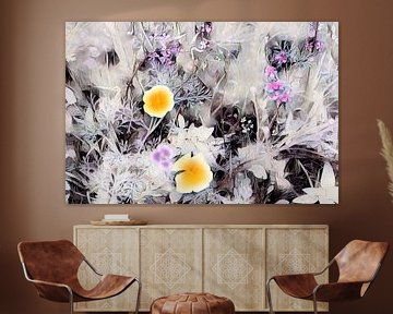 Bloemen veld aquarel schilderij van Patricia Piotrak