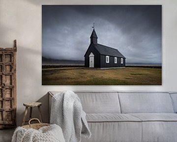Zwarte Kerk, Budir, IJsland van Jeroen Schouten
