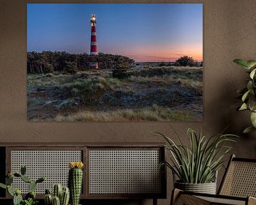 Lighthouse on wadden island of Ameland, Netherlands. by Gijs Rijsdijk