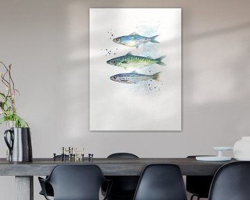 Vissen in aquarel van Atelier DT