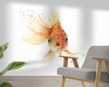 Goldfisch in Aquarell von Atelier DT