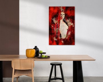 Dame in Rot (Mischtechnik, Erotik) von Art by Jeronimo