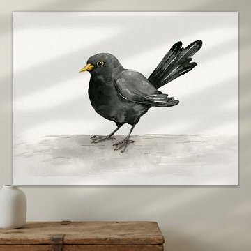 Dessin à l'encre de merle