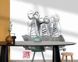 Voorbeeld van het werk in een kamer