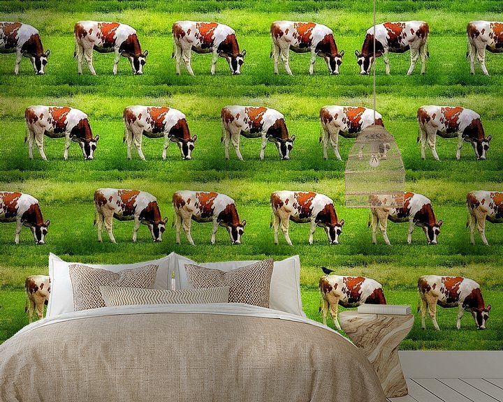 Sfeerimpressie behang: Koeien, koeien, koeien van Ruben van Gogh